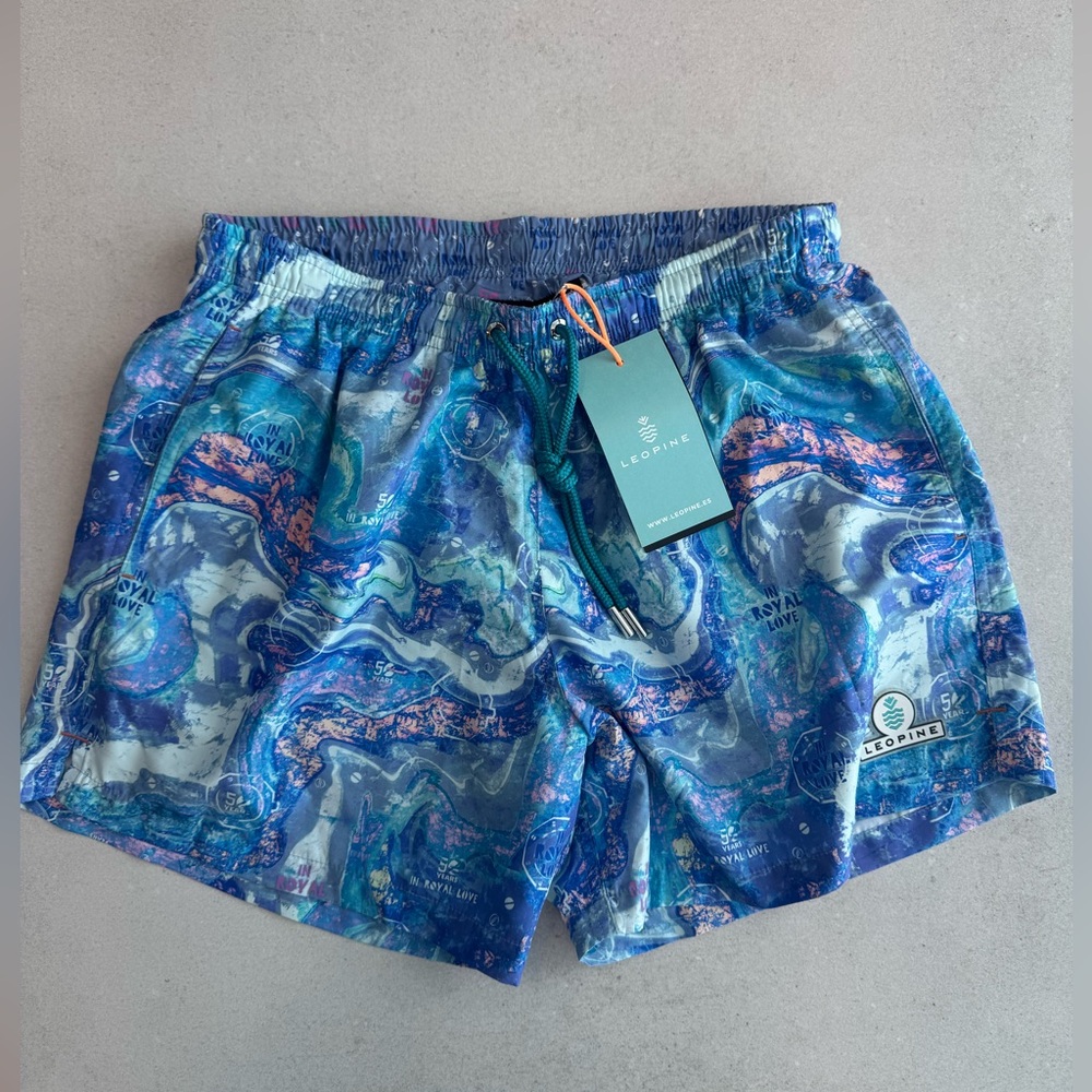 [NWT] Limited Edition Leopine Royal Love - Royal Oak Men’s Swim Trunks